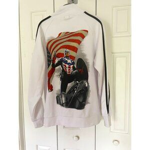 Vintage Mad Engine Marvel Captain America White Track Jacket Graphic